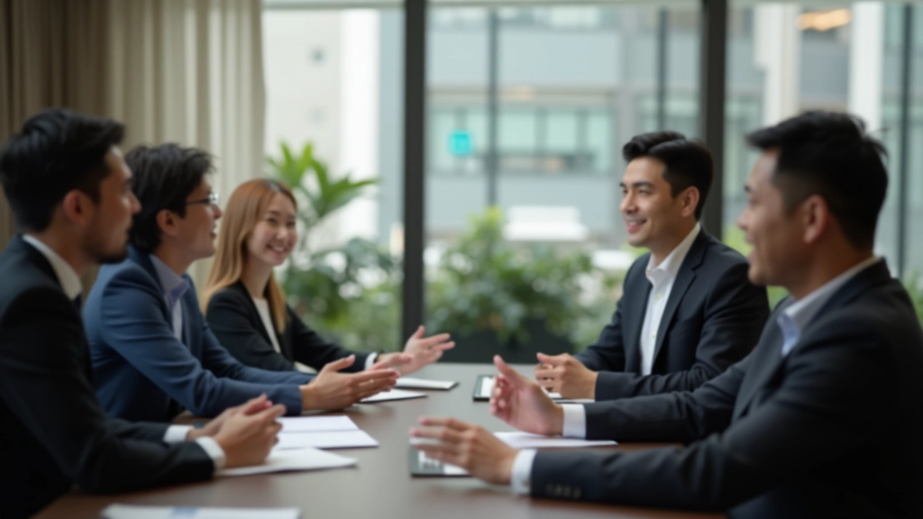 Entrepreneurs in professional discussion during training session